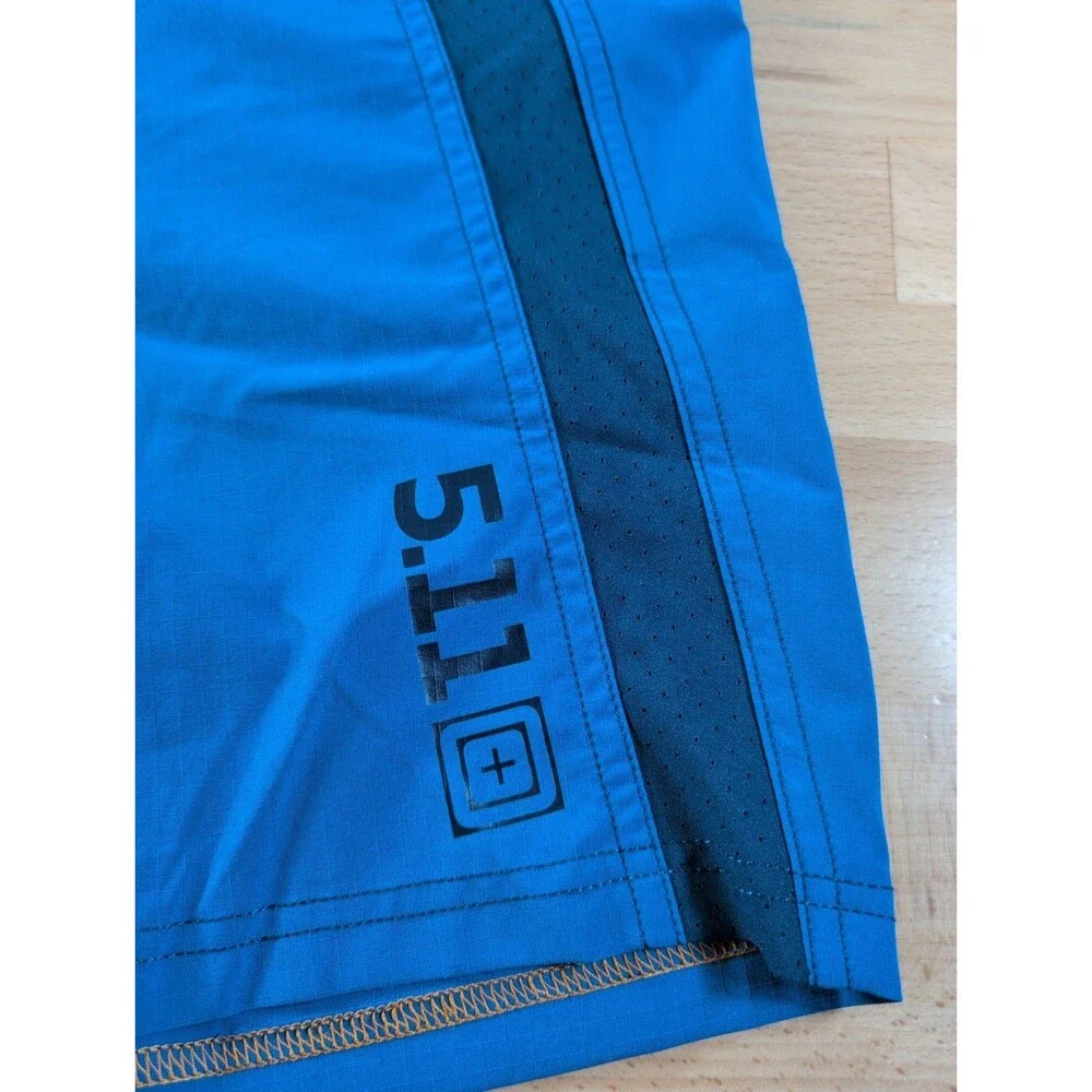 5.11 Tactical Mens Board Shorts Blue Ripstop Cargo Training Swim Trunks Size 33